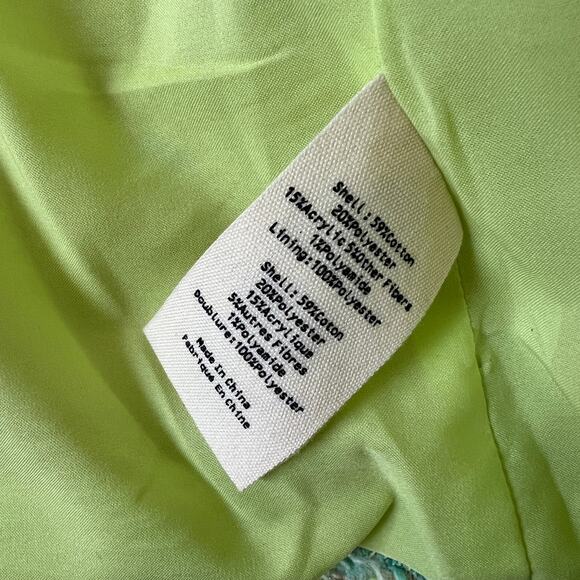 Lagence Green Gold Metallic Fringe Angelina Tweed Blazer Jacket Womens 6 - Picture 14 of 14